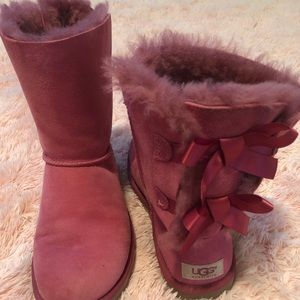 Pink Bailey Bow Ugg Boots